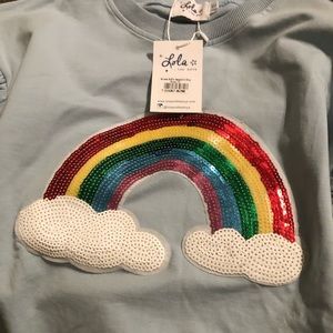 Lola and the boys NWT rainbow ruffle sweatshirt